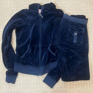 Juicy couture tracksuit 2000s Navy Dark Blue Velour Like New!